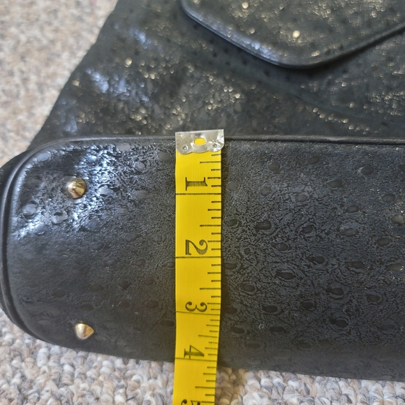 Vintage Due Fratelli Leather Black Shimmer Shoulder Bag - Picture 8 of 10